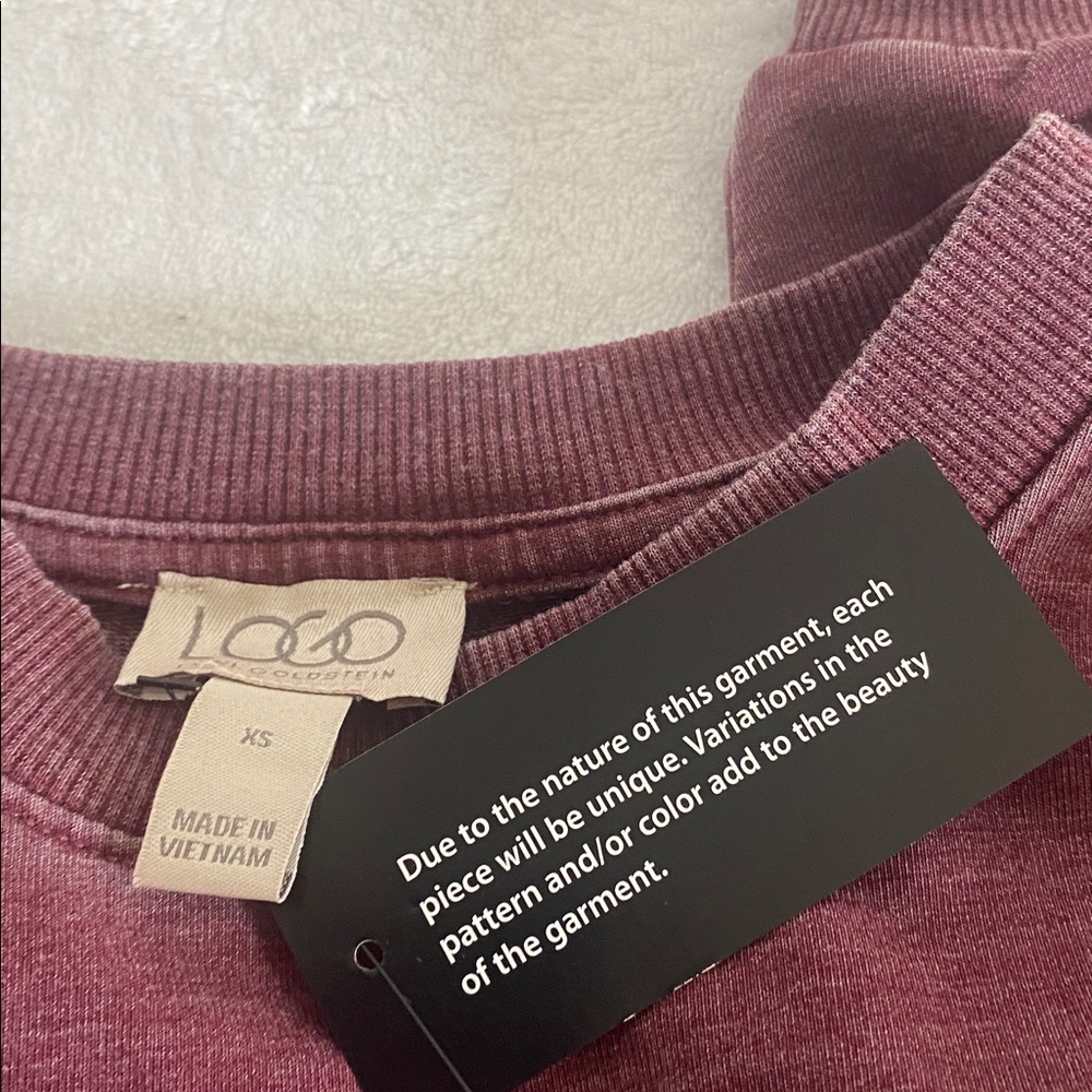 Logo Lori Goldstein Washed Mauve Pullover Sweatshirt XS - Picture 15 of 15